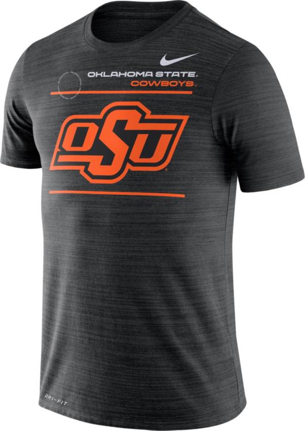 Nike Men's Oklahoma State Cowboys Dri-FIT Velocity Football Sideline Black T-Shirt