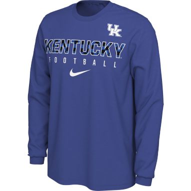 sorry, Nike Men's Kentucky Wildcats Blue Cotton Football Long Sleeve T-Shirt is currently out of stock