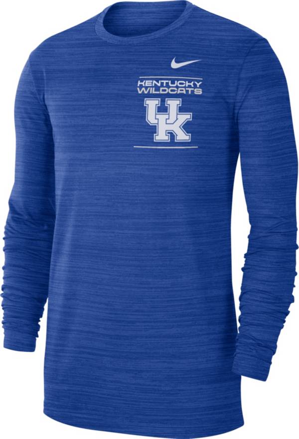 Nike Men's Kentucky Wildcats Blue Dri-FIT Velocity Football Sideline Long Sleeve T-Shirt