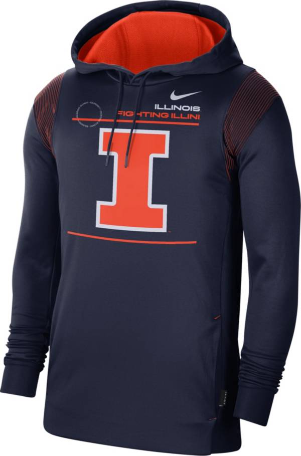 Nike Men's Illinois Fighting Illini Blue Therma Performance Pullover Hoodie