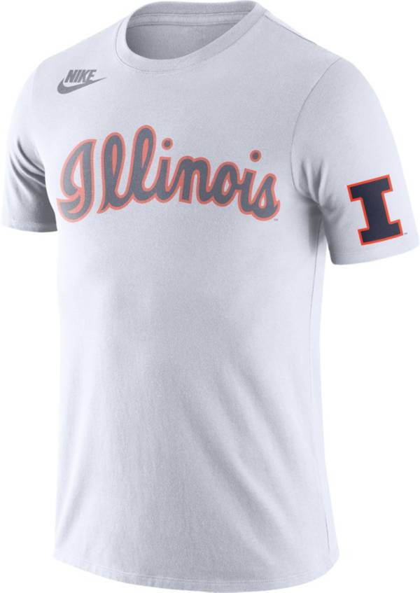 Nike Men's Illinois Fighting Illini Retro Cotton White T-Shirt