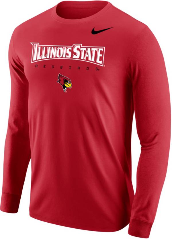 Nike Men's Illinois State Redbirds Red Core Cotton Graphic Long Sleeve T-Shirt