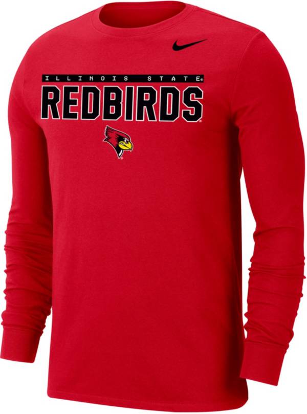 Nike Men's Illinois State Redbirds Red Dri-FIT Cotton Long Sleeve T-Shirt