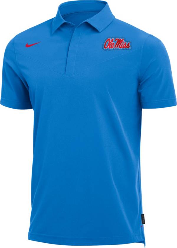 Nike Men's Ole Miss Rebels Blue Dri-FIT Football Sideline UV Polo