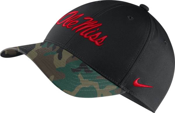 Nike Men's Ole Miss Rebels Black/Camo Military Appreciation Adjustable Hat