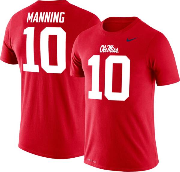 Nike Men's Ole Miss Rebels Eli Manning #10 Red Jersey T-Shirt