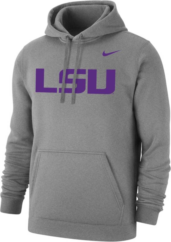 Nike Men's LSU Tigers Grey Club Fleece Pullover Hoodie | Dick's ...