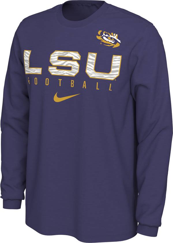 Nike Men's LSU Tigers Purple Cotton Football Long Sleeve T-Shirt product image