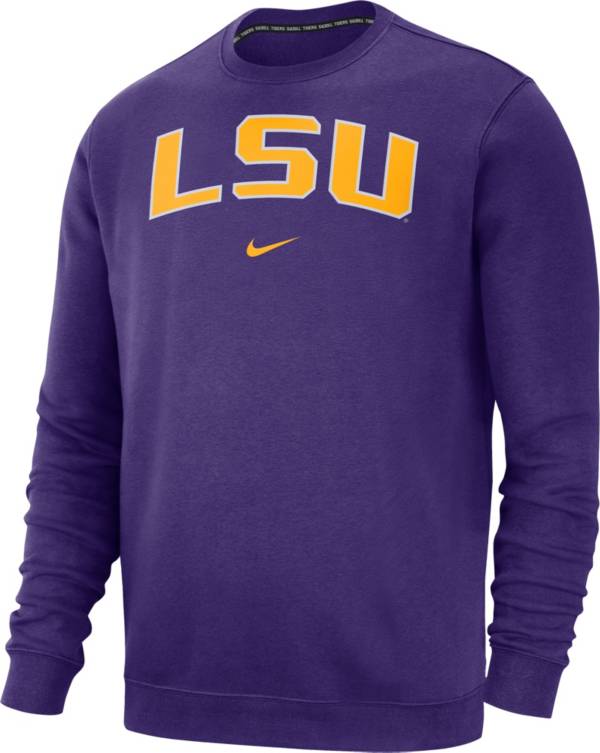 Nike Men's LSU Tigers Purple Club Fleece Crew Neck Sweatshirt product image