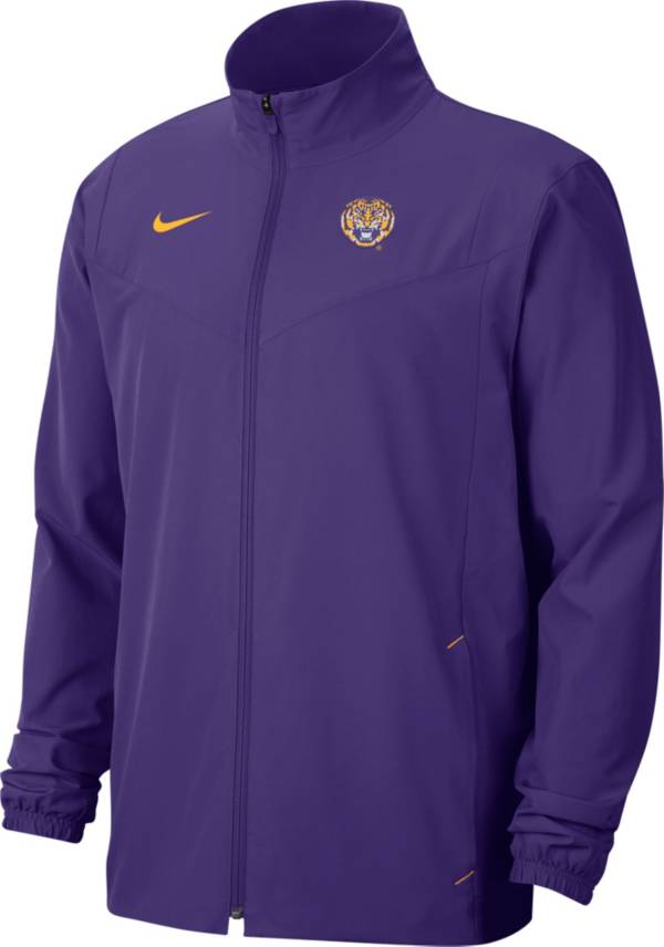 Nike Men's LSU Tigers Purple Football Sideline Woven Full-Zip Jacket product image