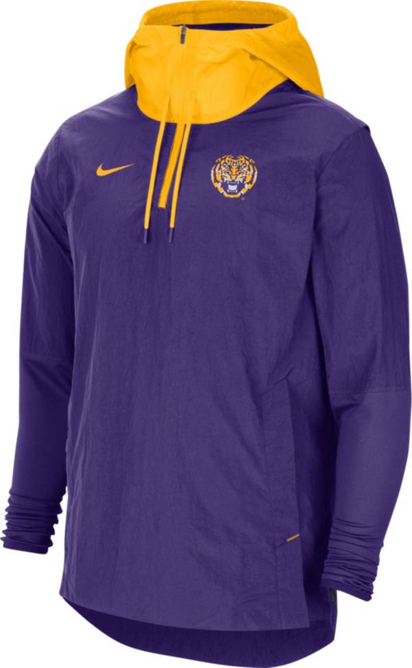 Nike Men's LSU Tigers Purple Football Sideline Player Lightweight Jacket