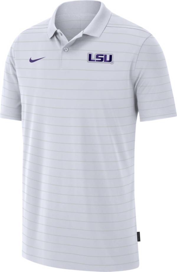 Nike Men's LSU Tigers Football Sideline Victory White Polo product image
