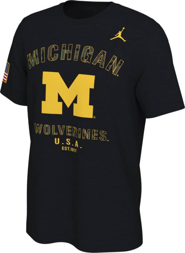Jordan Men's Michigan Wolverines Veterans Day Black T-Shirt product image