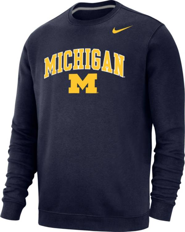Nike Men's Michigan Wolverines Blue Club Fleece Crew Neck Sweatshirt product image