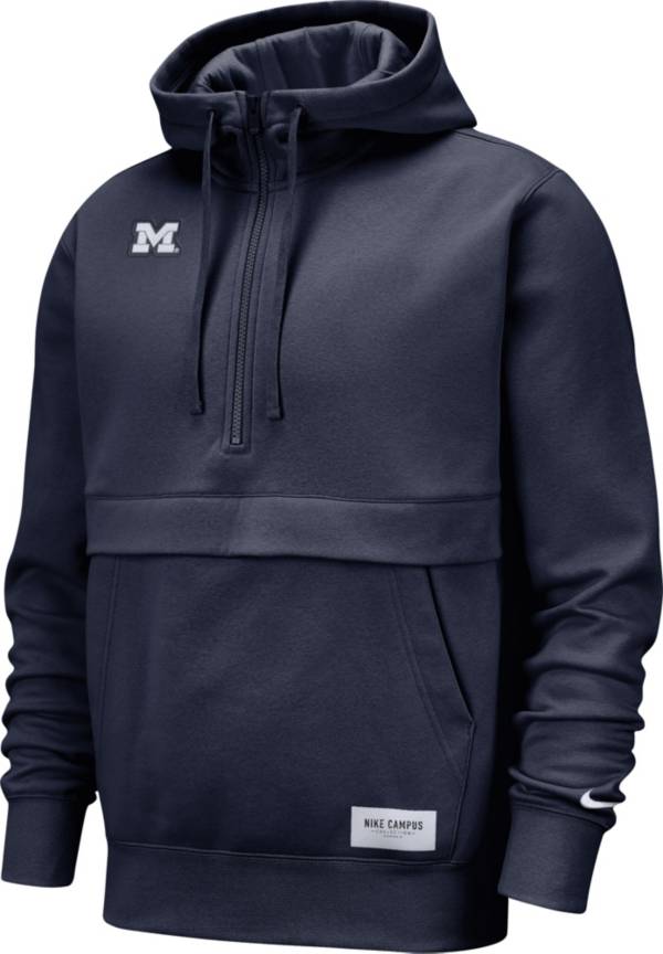 Nike Men's Michigan Wolverines Blue Club Fleece Half-Zip Hoodie product image