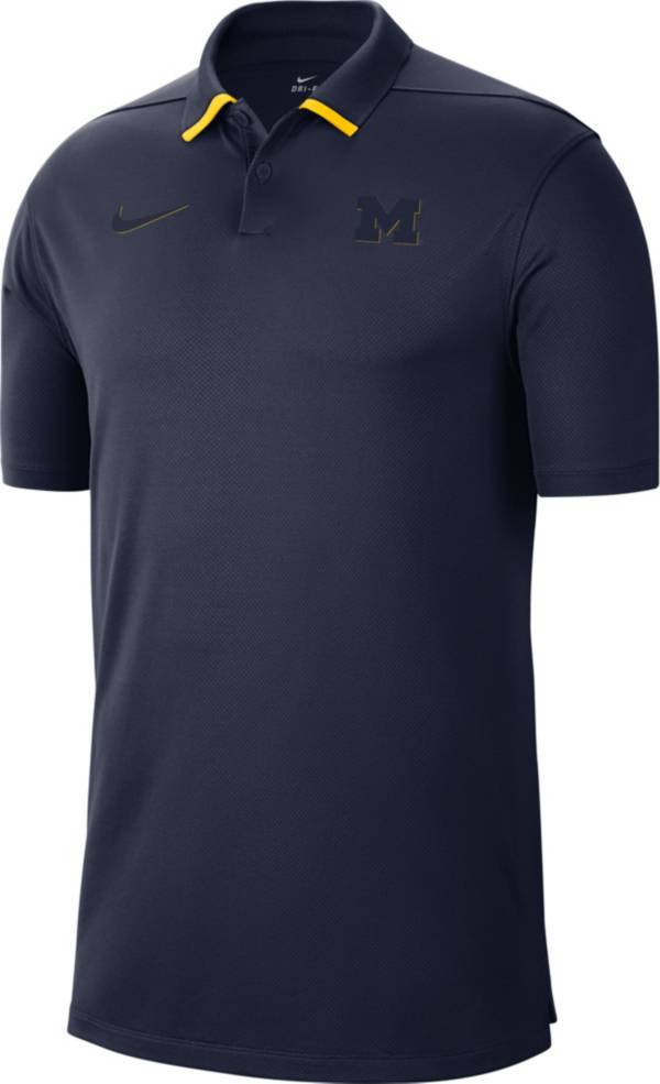 Nike Men's Michigan Wolverines Blue Dri-FIT Vapor Pinnacle Polo product image