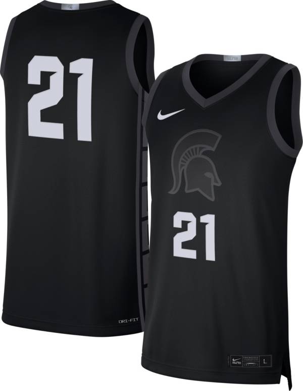 Nike Men's Michigan State Spartans #21 Black Limited Alternate Basketball Jersey