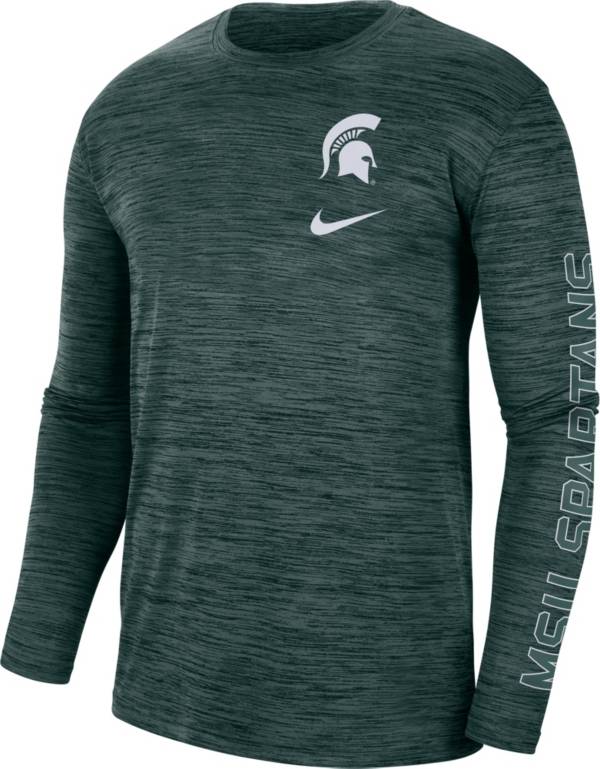 Nike Men's Michigan State Spartans Green Dri-FIT Velocity Graphic Long Sleeve T-Shirt product image
