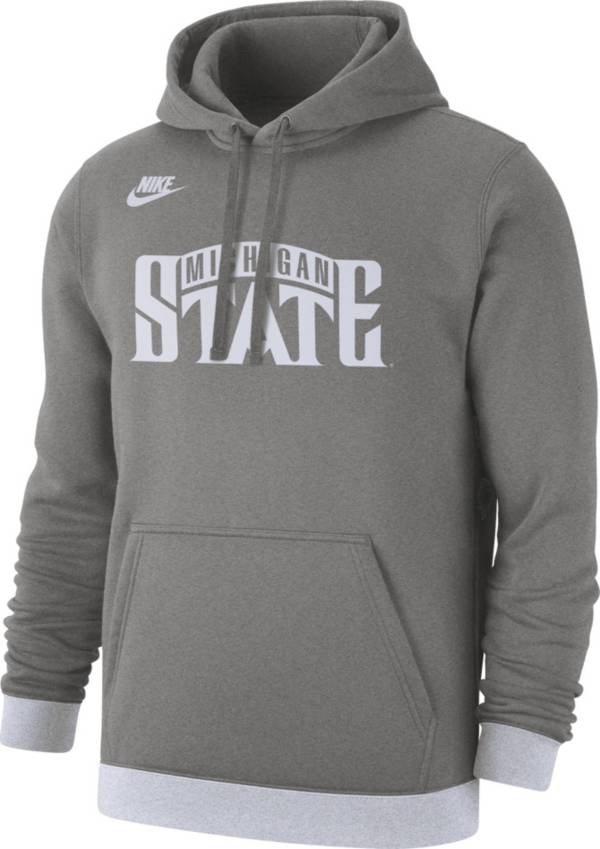 Nike Men's Michigan State Spartans Grey Retro Fleece Pullover Hoodie product image