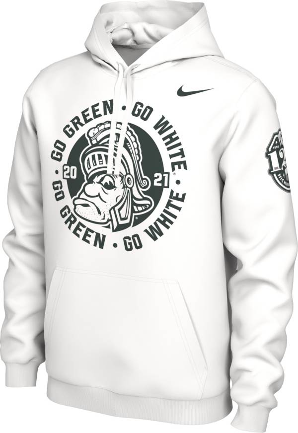 Nike Men's Michigan State Spartans 125th Football Season Anniversary White Hoodie