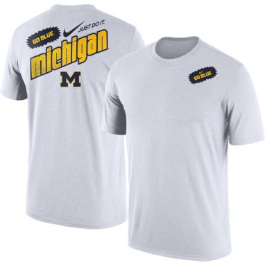 sorry, Nike Men's Michigan Wolverines White Max90 Oversized Just Do It Seasonal T-Shirt is currently out of stock