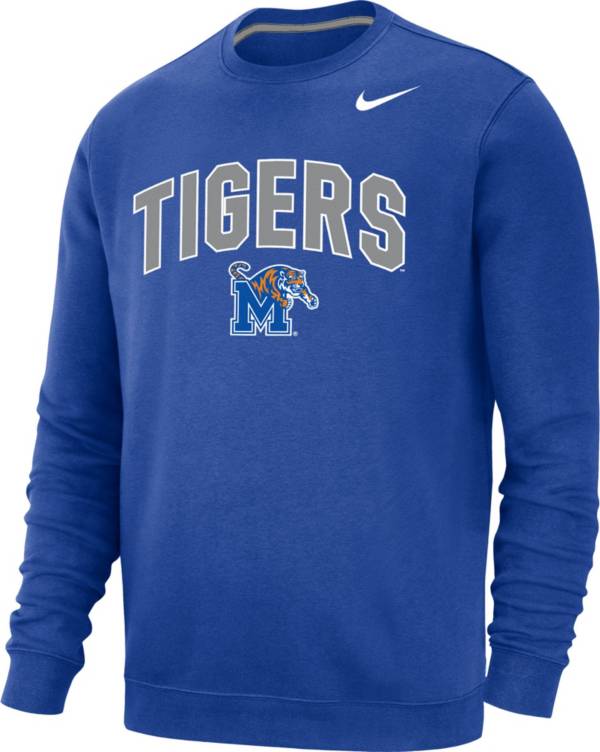 Nike Men's Memphis Tigers Blue Club Fleece Crew Neck Sweatshirt