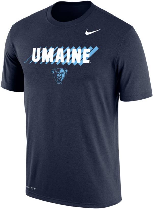 Nike Men's Maine Black Bears Blue Dri-FIT Cotton T-Shirt