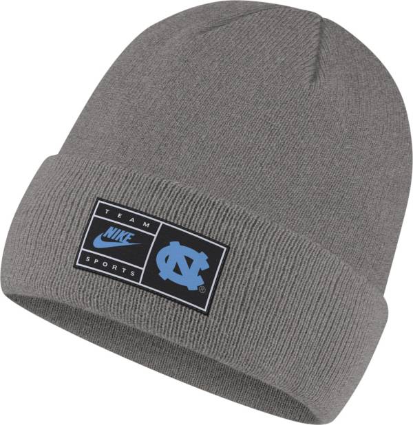 Nike Men's North Carolina Tar Heels Grey Cuffed Knit Beanie