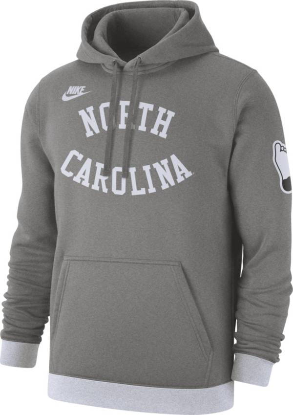 Nike Men's North Carolina Tar Heels Grey Retro Fleece Pullover Hoodie product image