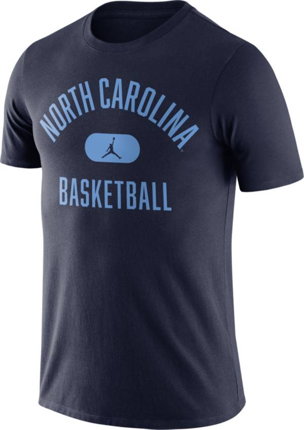 Jordan Men's North Carolina Tar Heels Navy Basketball Team Arch T-Shirt