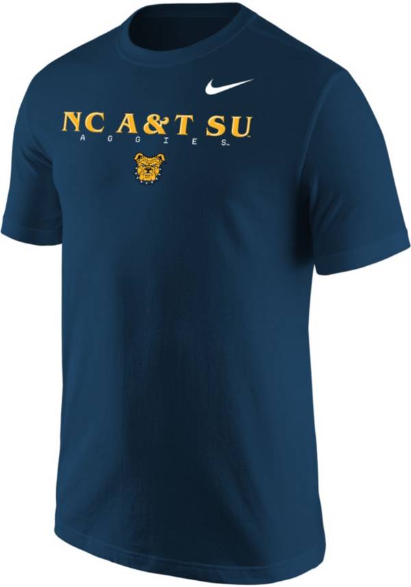 Nike Men's North Carolina A&T Aggies Aggie Blue Core Cotton Graphic T-Shirt