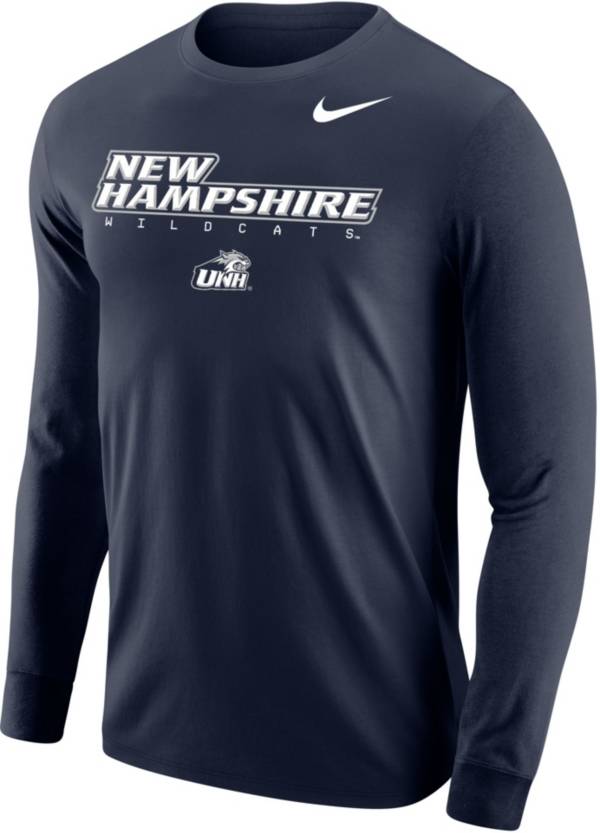 Nike Men's New Hampshire Wildcats Blue Core Cotton Graphic Long Sleeve T-Shirt