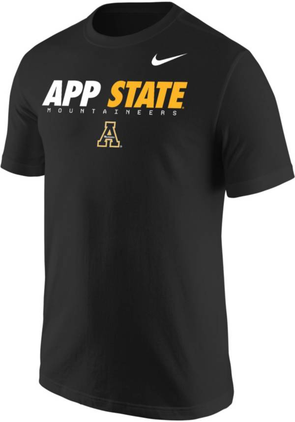 Nike Men's Appalachian State Mountaineers Core Cotton Graphic Black T-Shirt