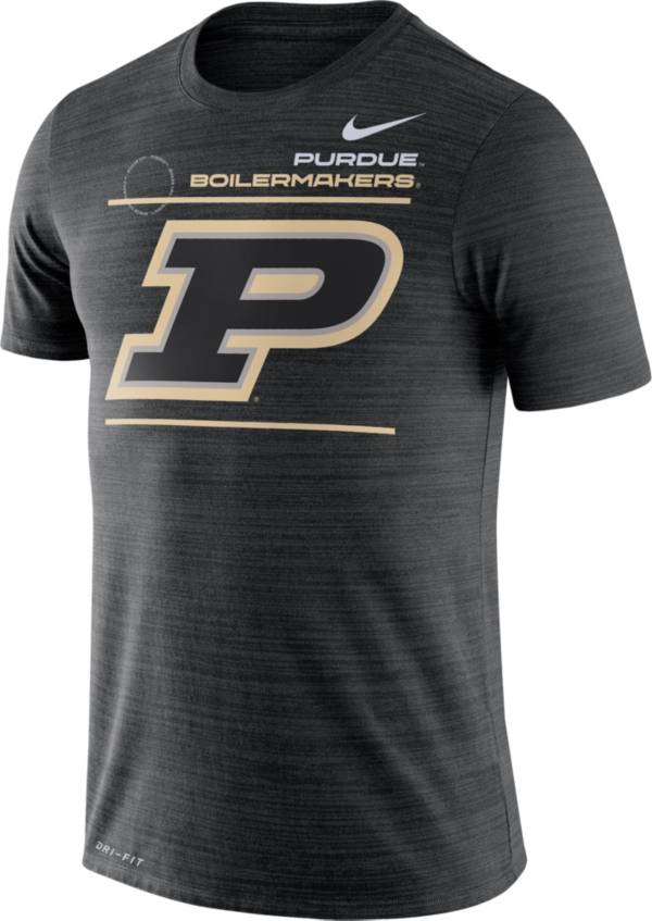 Nike Men's Purdue Boilermakers Dri-FIT Velocity Football Sideline Black T-Shirt product image