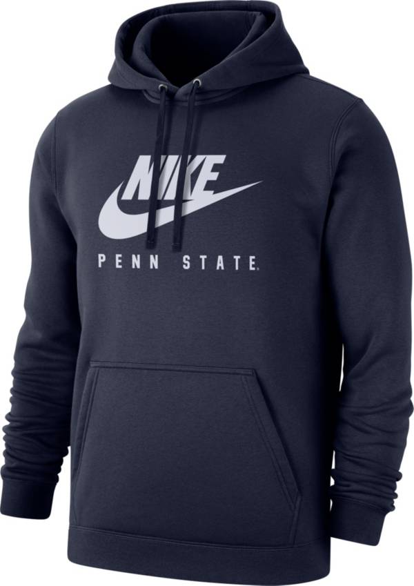 Nike Men's Penn State Nittany Lions Blue Club Fleece Futura Pullover ...