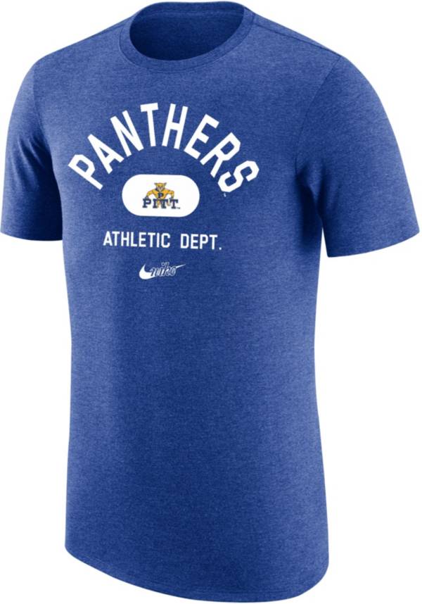 Nike Men's Pitt Panthers Blue Tri-Blend Old School Arch T-Shirt product image