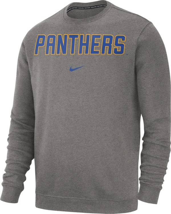 Nike Men's Pitt Panthers Grey Club Fleece Crew Neck Sweatshirt