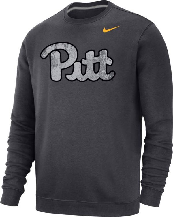 Nike Men's Pitt Panthers Grey Steel City Club Fleece Crew Neck Sweatshirt