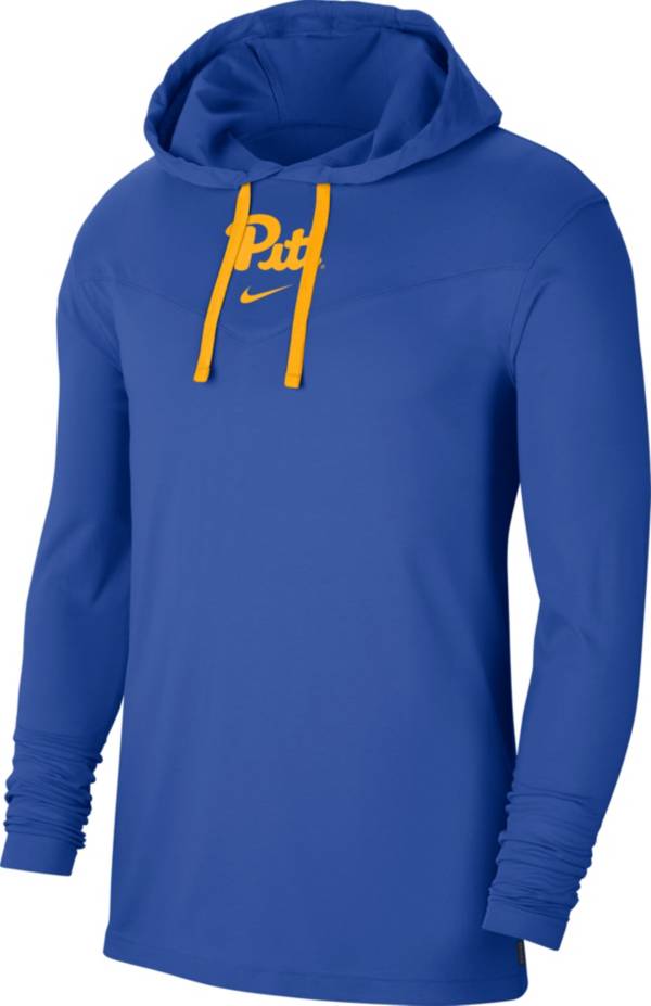 Nike Men's Pitt Panthers Blue Long Sleeve Hooded T-Shirt