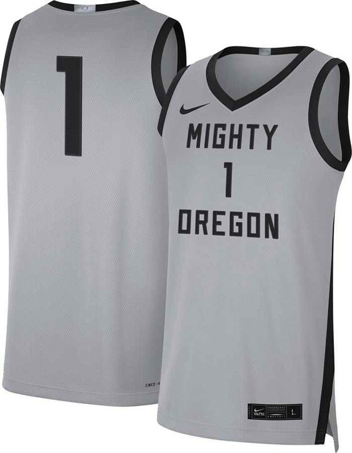 Grey Nike Authentic Basketball 2021 Mighty Oregon #1 Jersey