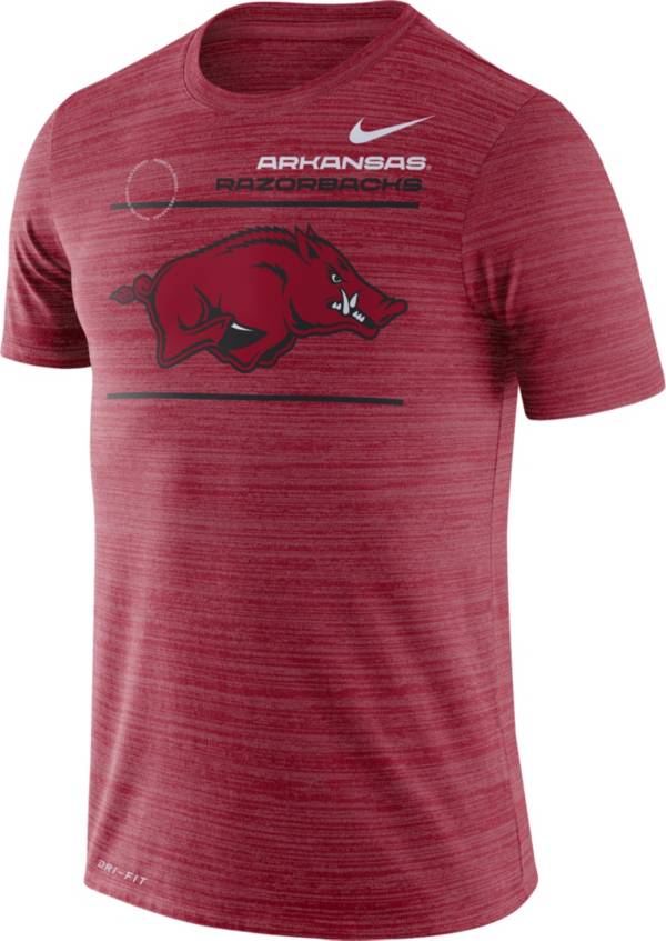 Nike Men's Arkansas Razorbacks Cardinal Dri-FIT Velocity Football Sideline T-Shirt product image