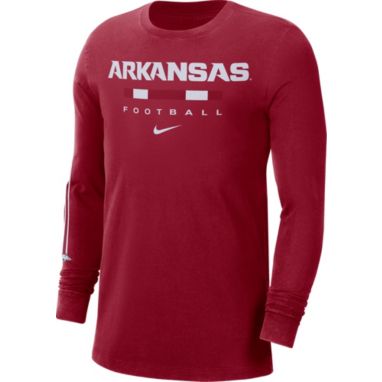 sorry, Nike Men's Arkansas Razorbacks Cardinal Football Wordmark Long Sleeve T-Shirt is currently out of stock