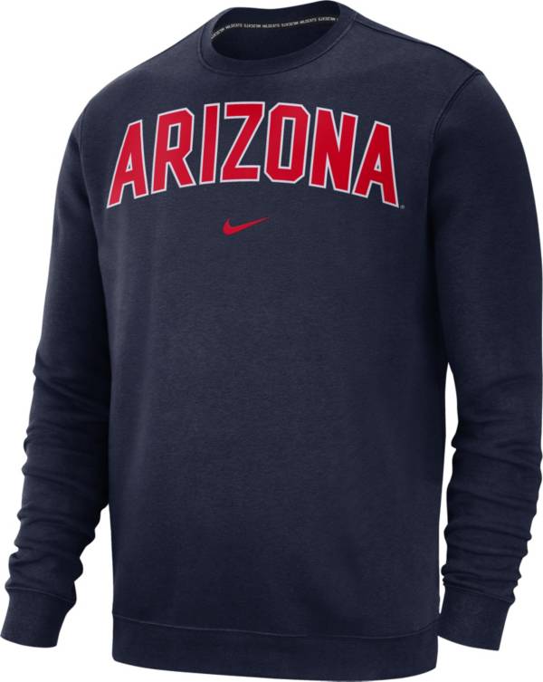 Nike Men's Arizona Wildcats Navy Club Fleece Crew Neck Sweatshirt