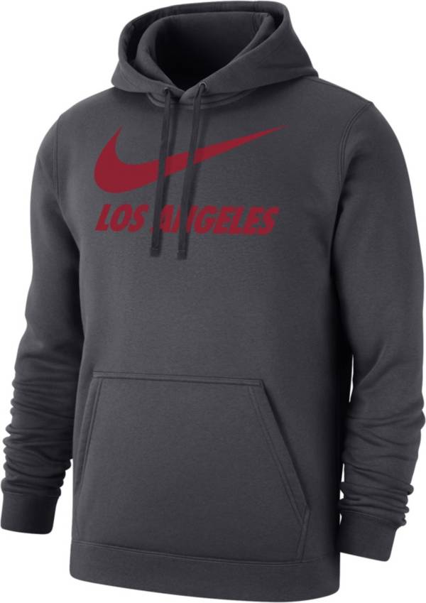 Black nike hoodie discount with red swoosh