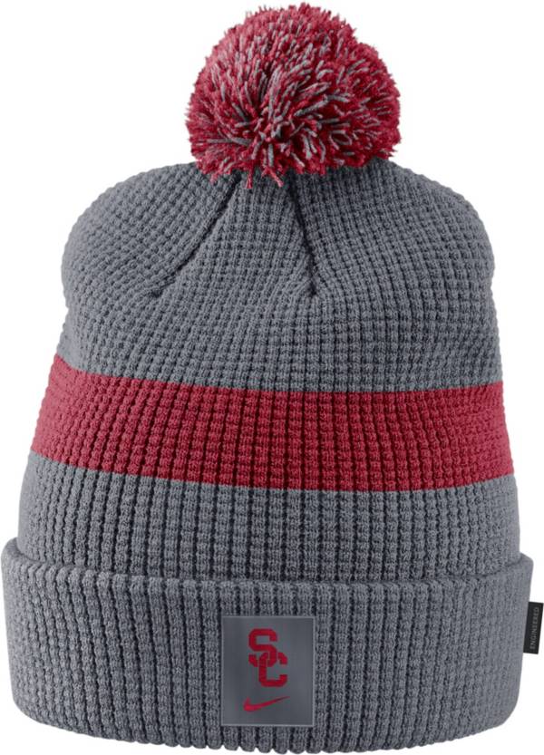 Nike Men's USC Trojans Grey Football Sideline Pom Beanie