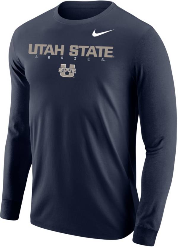 Nike Men's Utah State Aggies Blue Core Cotton Graphic Long Sleeve T-Shirt product image