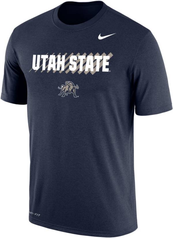 Nike Men's Utah State Aggies Blue Dri-FIT Cotton T-Shirt