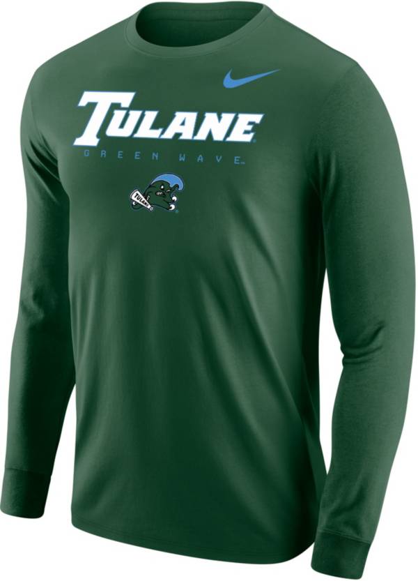 Nike Men's Tulane Green Wave Olive Core Cotton Graphic Long Sleeve T-Shirt product image