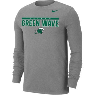 sorry, Nike Men's Tulane Green Wave Grey Dri-FIT Cotton Long Sleeve T-Shirt is currently out of stock