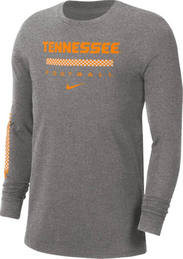 Nike Men's Tennessee Volunteers Grey Football Wordmark Long Sleeve T-Shirt